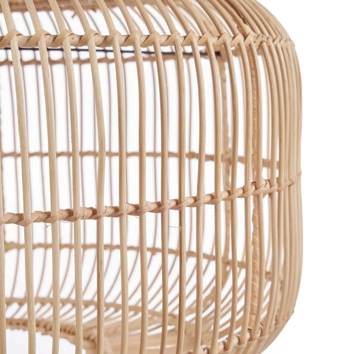 Lámpara colgante Arun tipo tambor de ratán natural 55 cm - Imagen 4