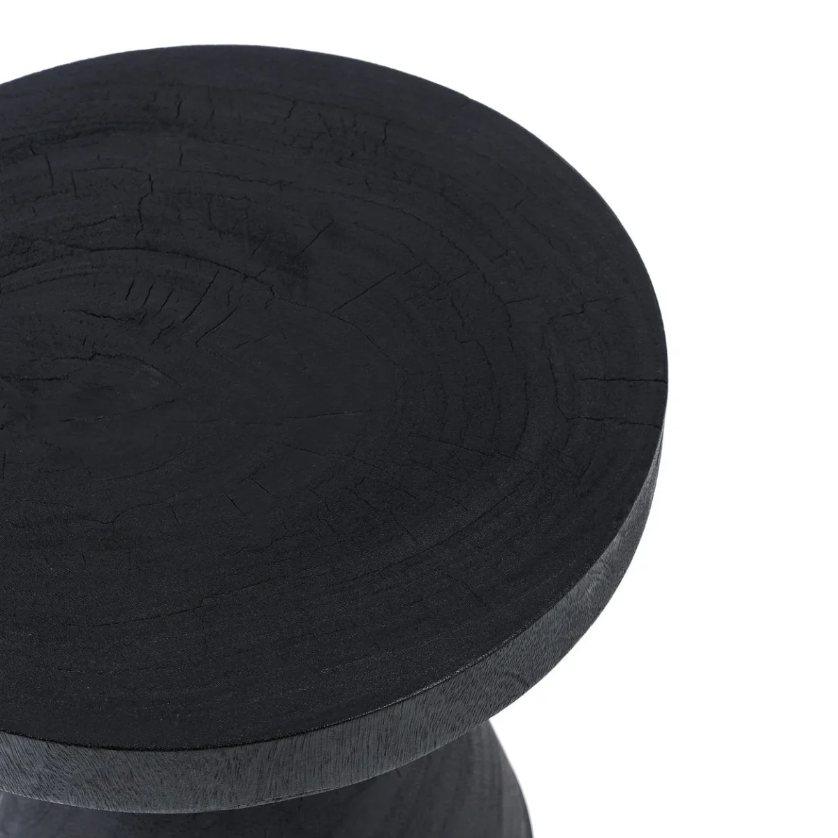Mesa auxiliar de madera de suar negra 40 cm - Imagen 7