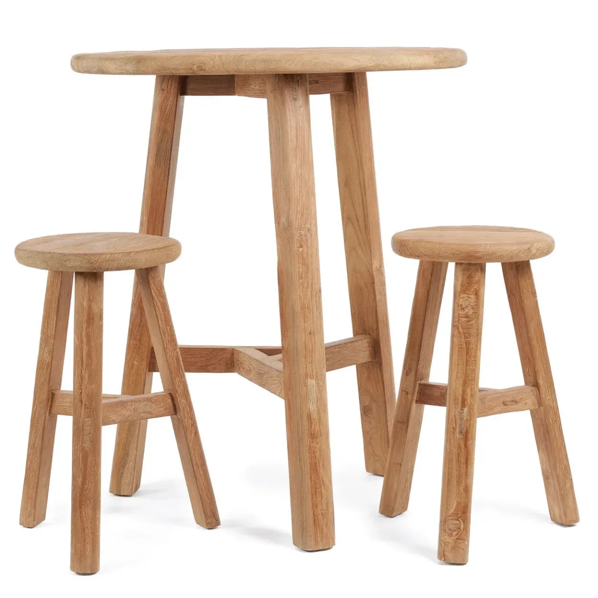 Mesa alta de bar de madera de teca 90 cm - Imagen 9