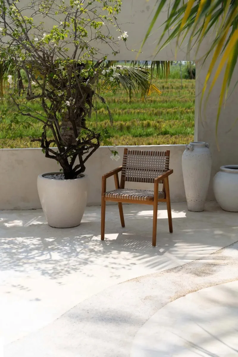 Silla de comedor de teca reciclada 82 cm - Imagen 3