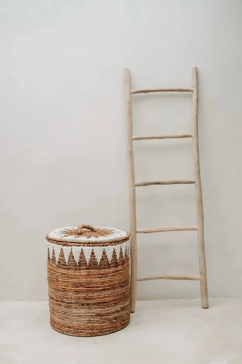 Escalera decorativa de madera de teca natural 165 cm - Imagen 7