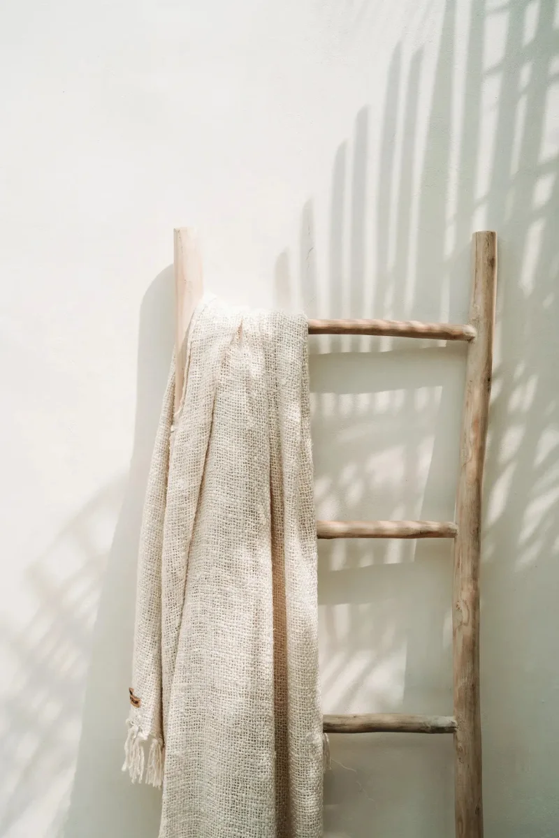 Escalera decorativa de madera de teca natural 165 cm - Imagen 9