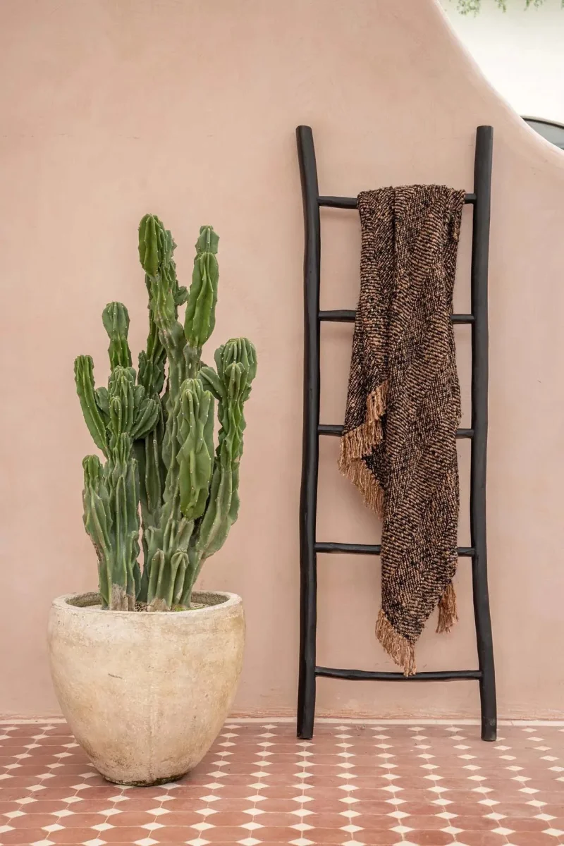 Escalera decorativa de madera de teca negra 165 cm - Imagen 8