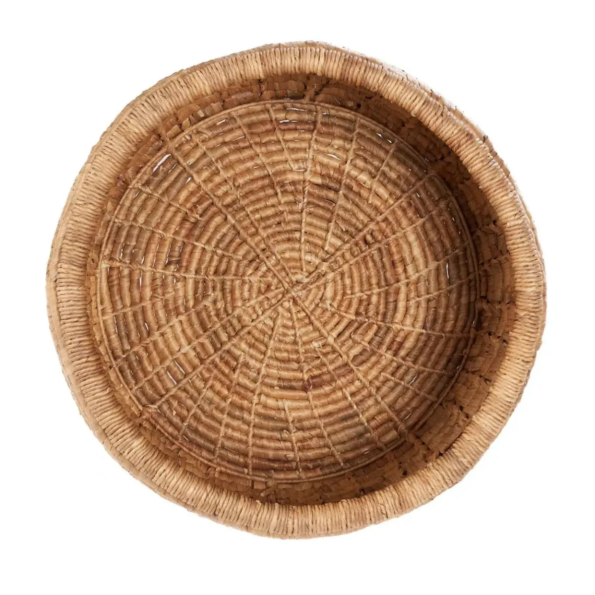Cesta redonda de jacinto de agua natural - Imagen 5