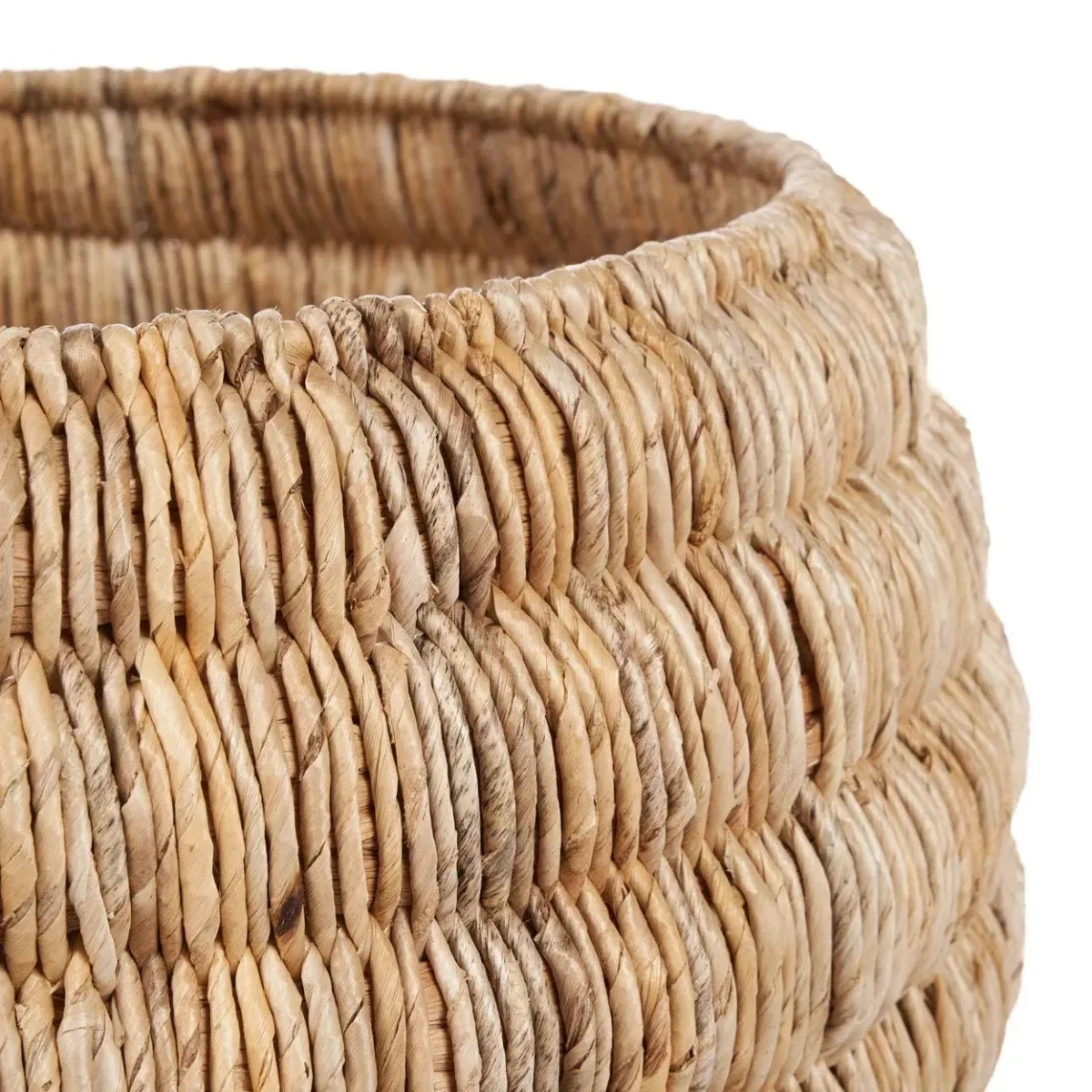 Cesta Tatum de hoja de banano y hierro natural - Imagen 3