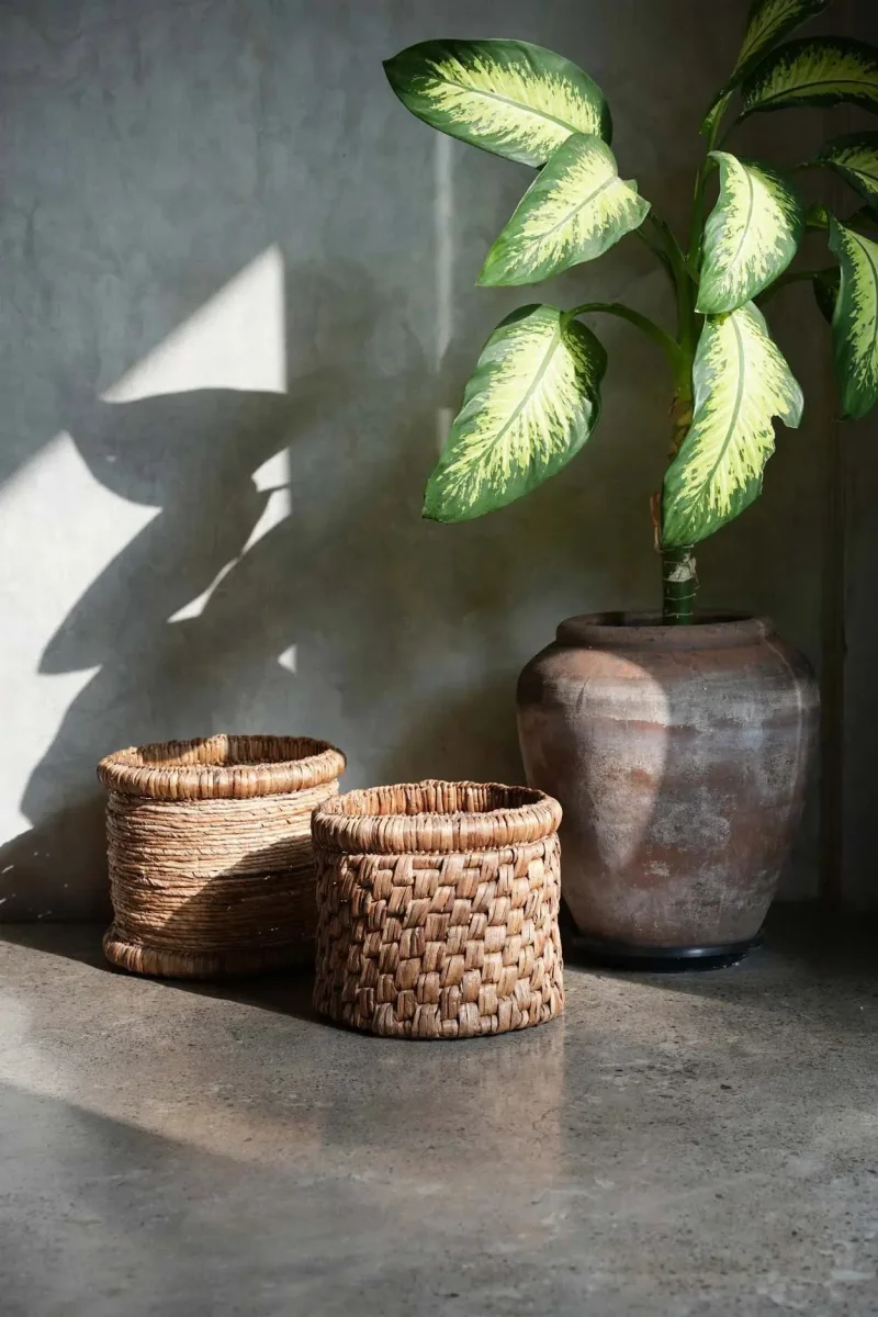 Cesta Chuka de jacinto de agua y hoja de banano - Imagen 5