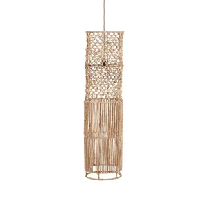Lámpara de techo Takuhanki de hoja de banano natural XL 116 cm