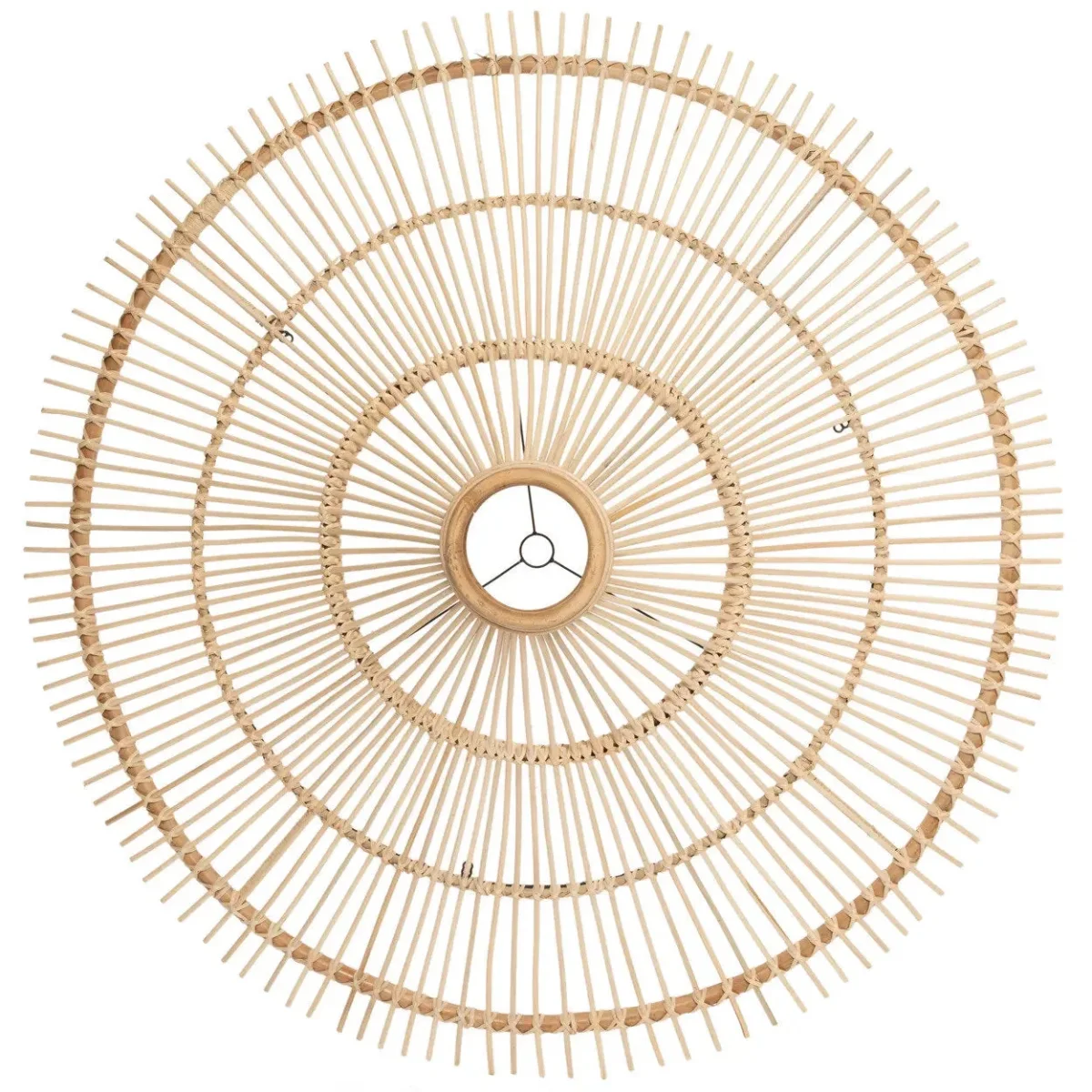 Lámpara de techo de hierro y ratán natural Ø 150 cm - Imagen 5