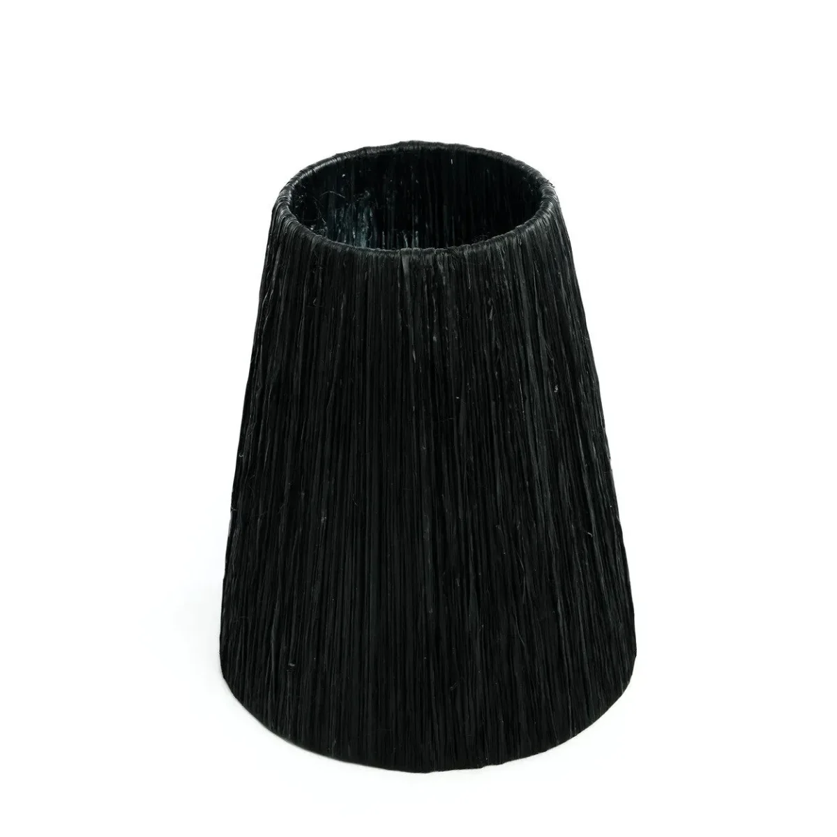 Lámpara de mesa de terracota y fibra vegetal negra y natural 56 cm - Imagen 6