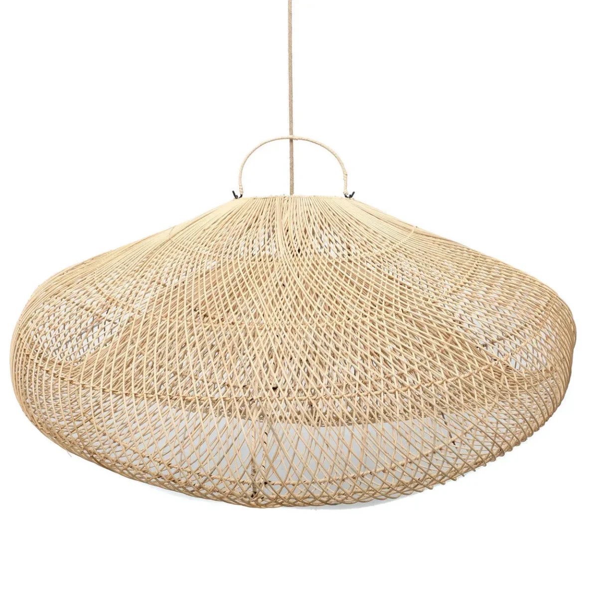 Lámpara de techo de ratán natural 127 cm - Imagen 8