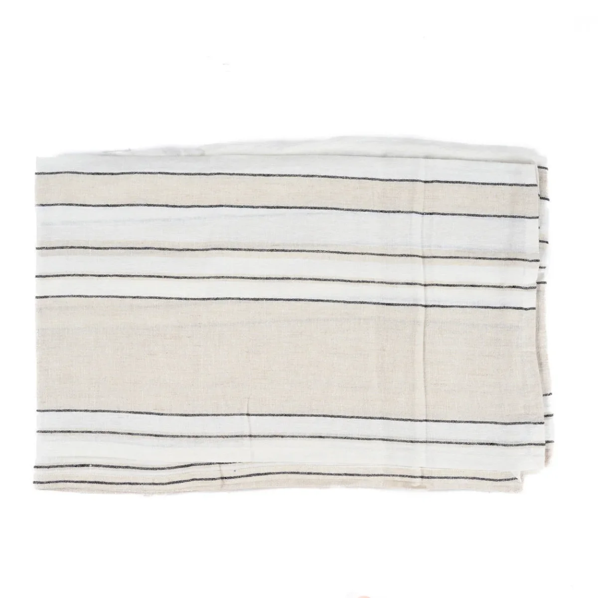 Mantel de lino a rayas blancas y negras 150×250 cm - Imagen 8