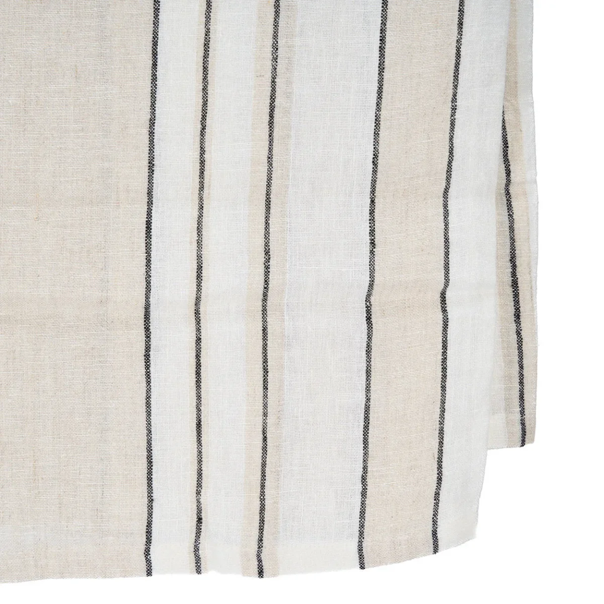 Mantel de lino a rayas blancas y negras 150×250 cm - Imagen 7