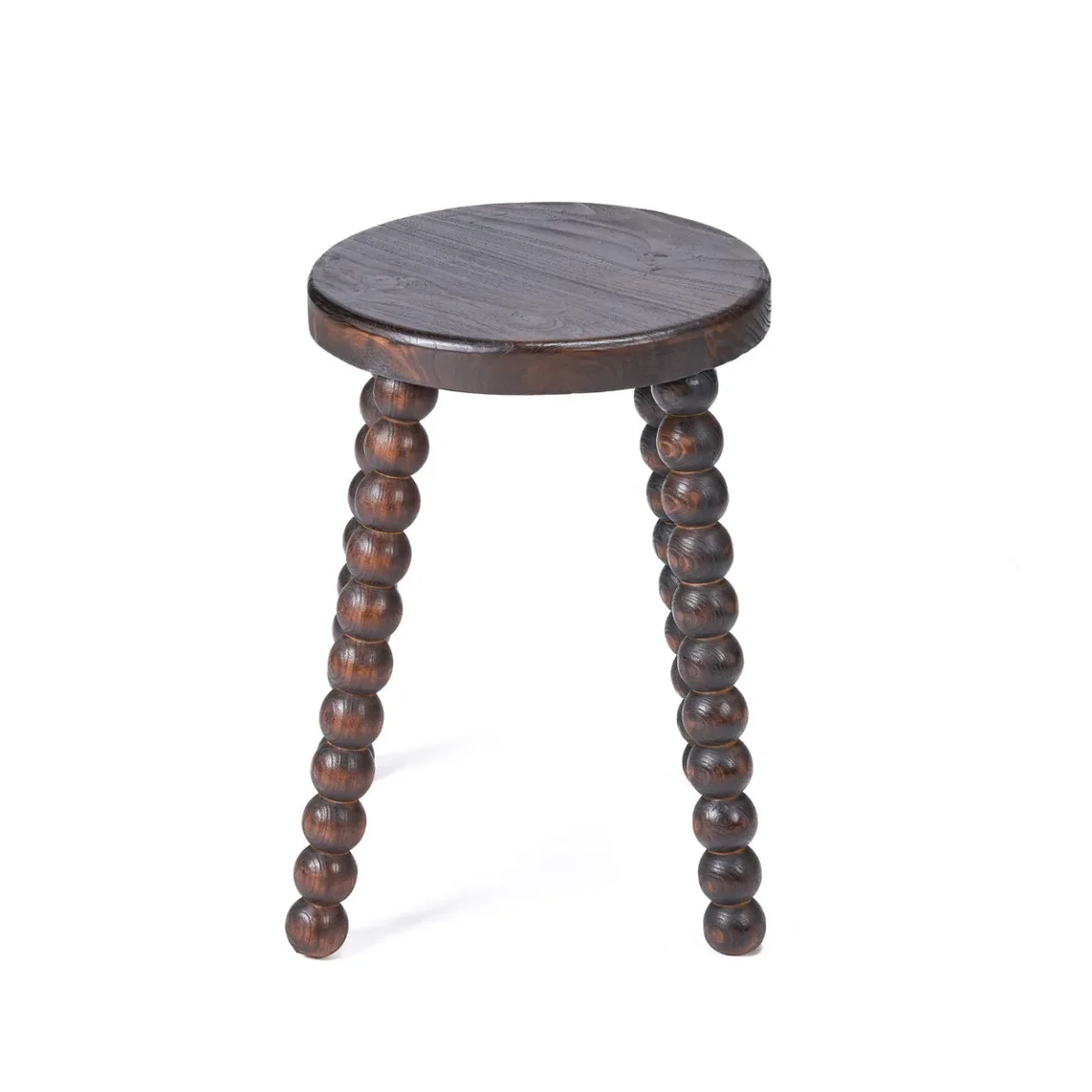 Taburete de madera de mango nogal oscuro 50 cm - Imagen 5