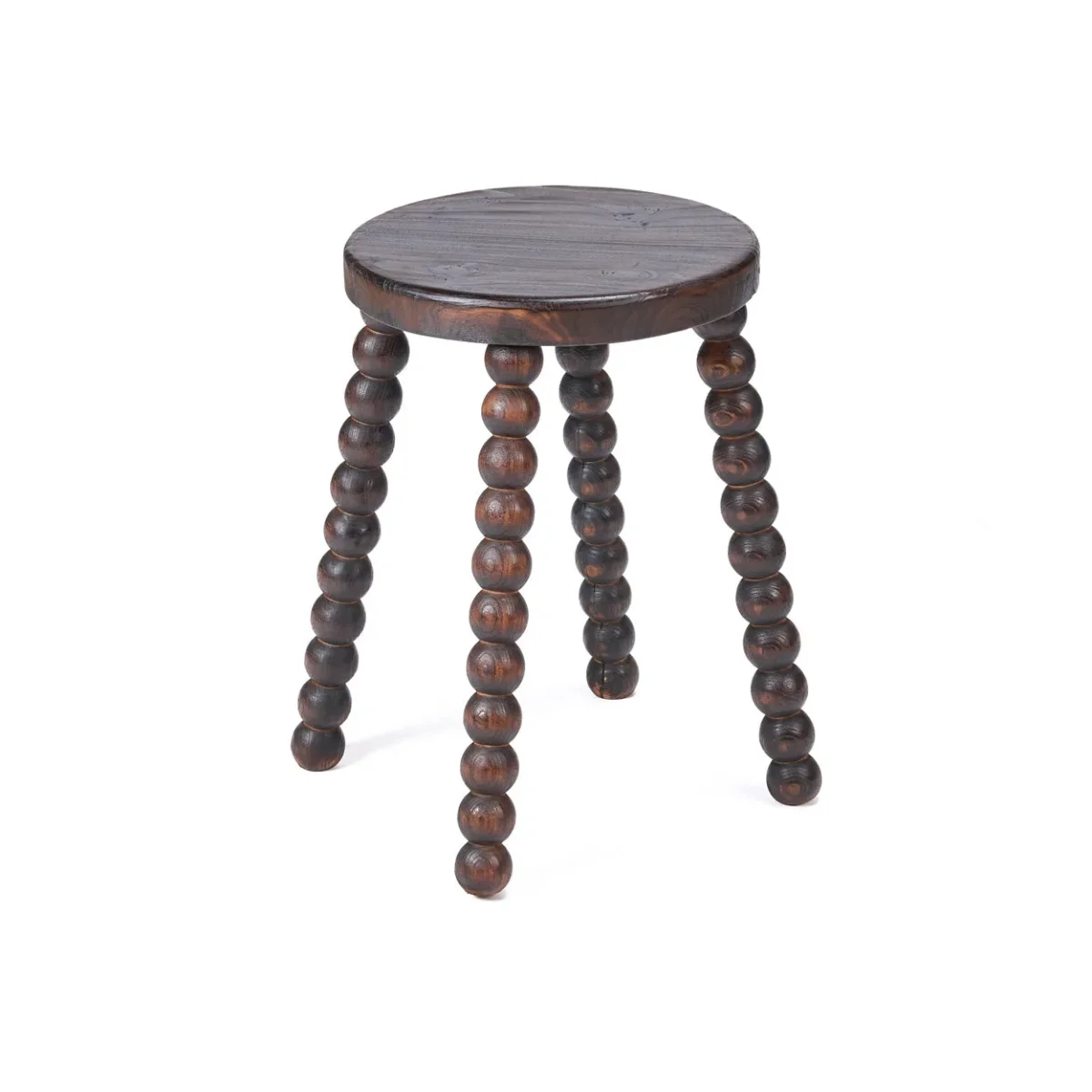 Taburete de madera de mango nogal oscuro 50 cm - Imagen 6