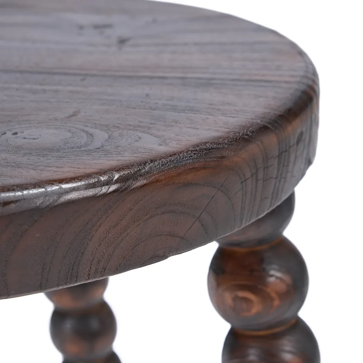 Taburete de madera de mango nogal oscuro 50 cm - Imagen 7