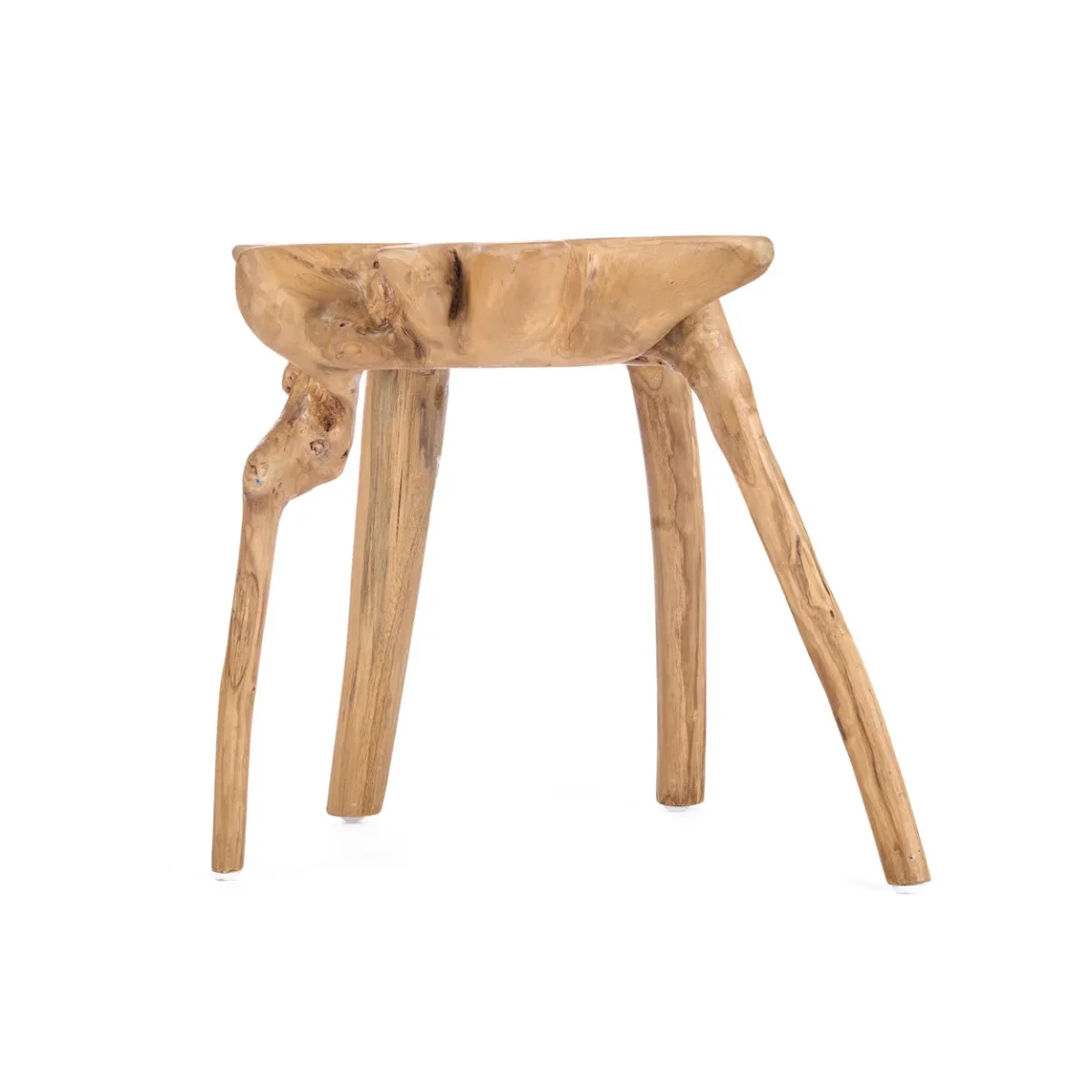 Mesa auxiliar de madera de teca de raíz natural 45 cm - Imagen 7