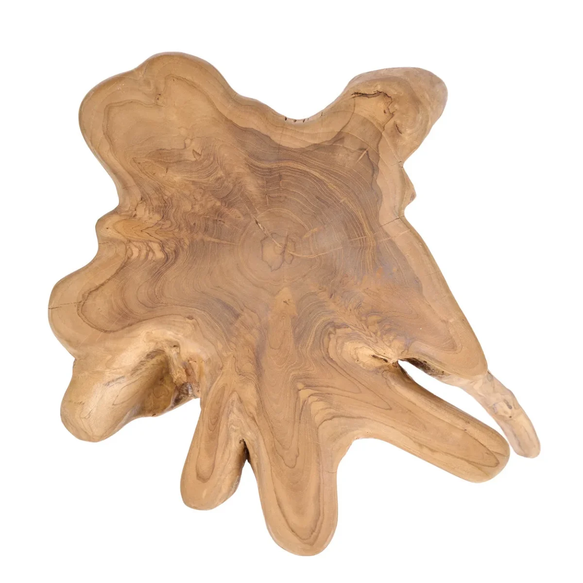 Mesa auxiliar de madera de teca de raíz natural 45 cm - Imagen 6