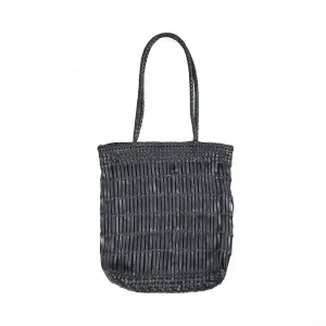 Bolso tote de cuero negro 70 cm
