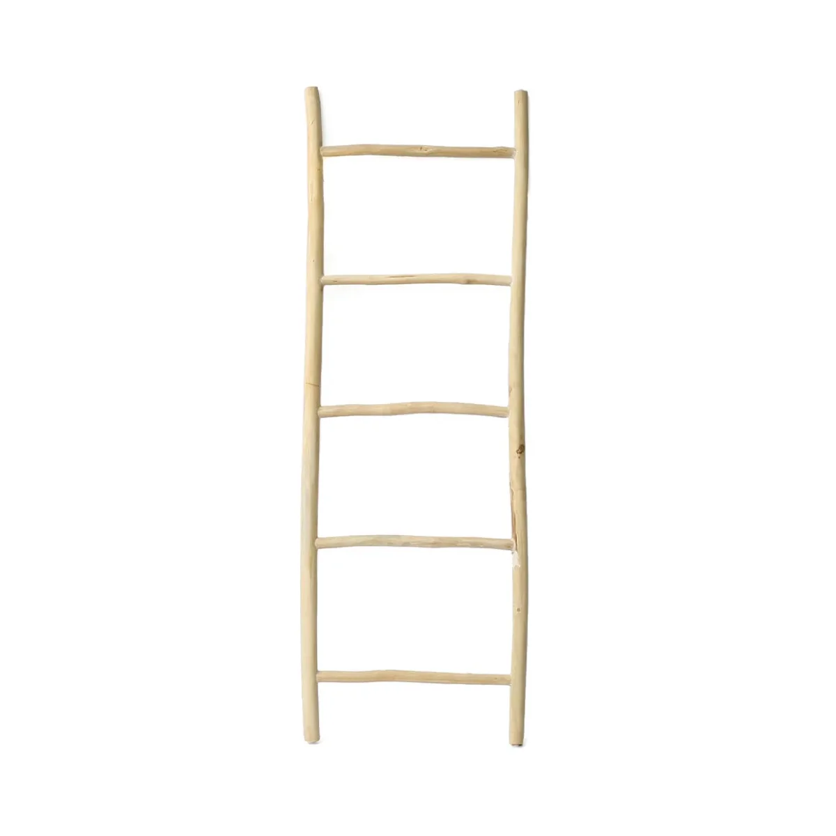 Escalera decorativa de madera de teca natural 165 cm - Imagen 2