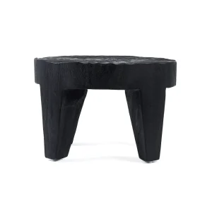 Mesa de centro redonda de madera de suar negra Ø 61 cm