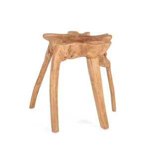 Mesa auxiliar de madera de teca de raíz natural 45 cm