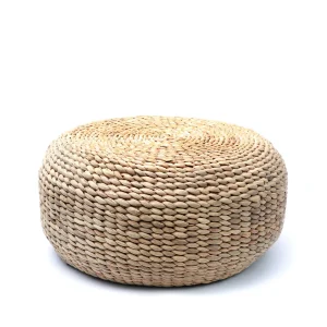 Puf redondo de jacinto de agua natural 60 cm