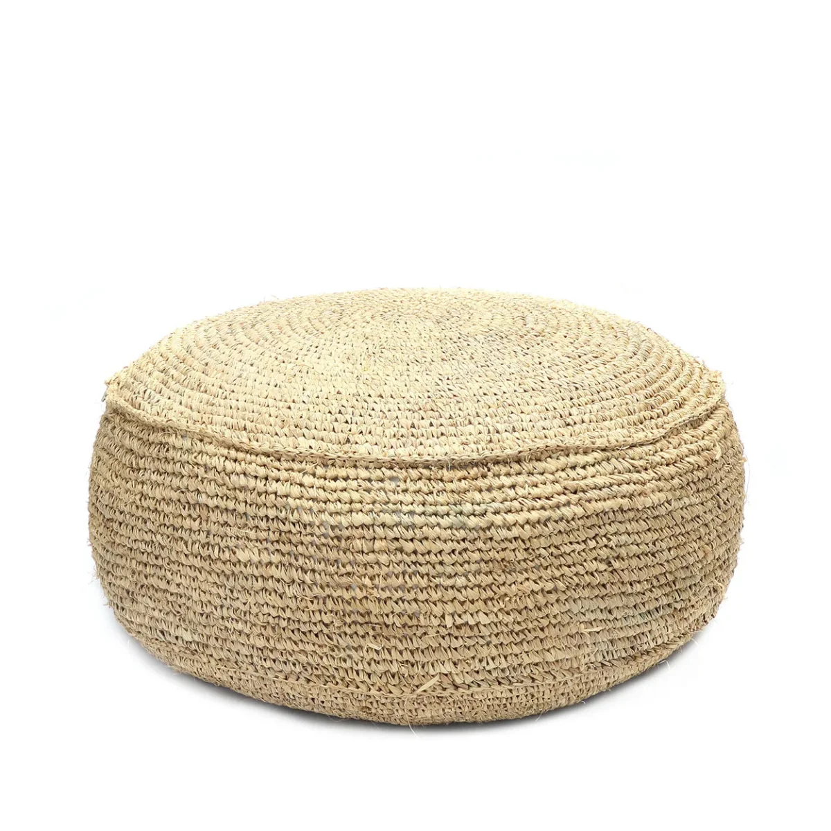Puf redondo de rafia natural 60 cm