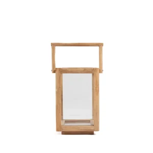 Farolillo Nusa Penida de teca reciclada 43 cm