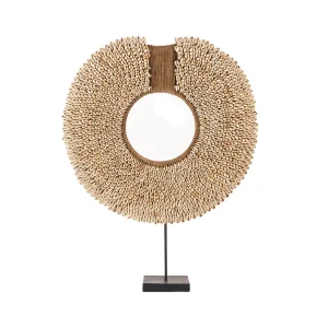 Adorno de conchas Réunion con soporte natural 48 cm