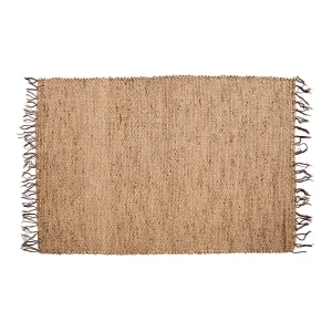 Alfombra de jacinto de agua con flecos natural 260×180 cm