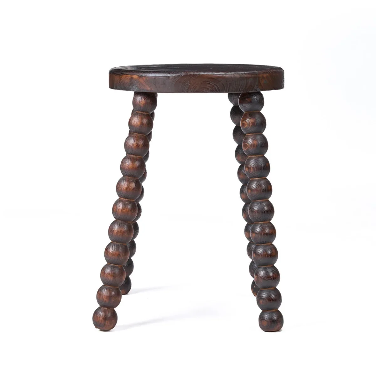 Taburete de madera de mango nogal oscuro 50 cm