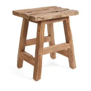 Taburete Yoke de teca reciclada natural 47 cm
