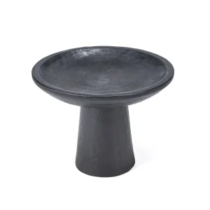 Bandeja con pedestal de madera de mango negra 35 cm