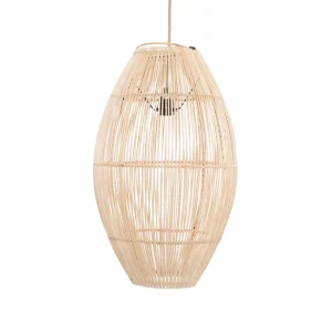 Lámpara de techo ovalada de ratán natural 59 cm