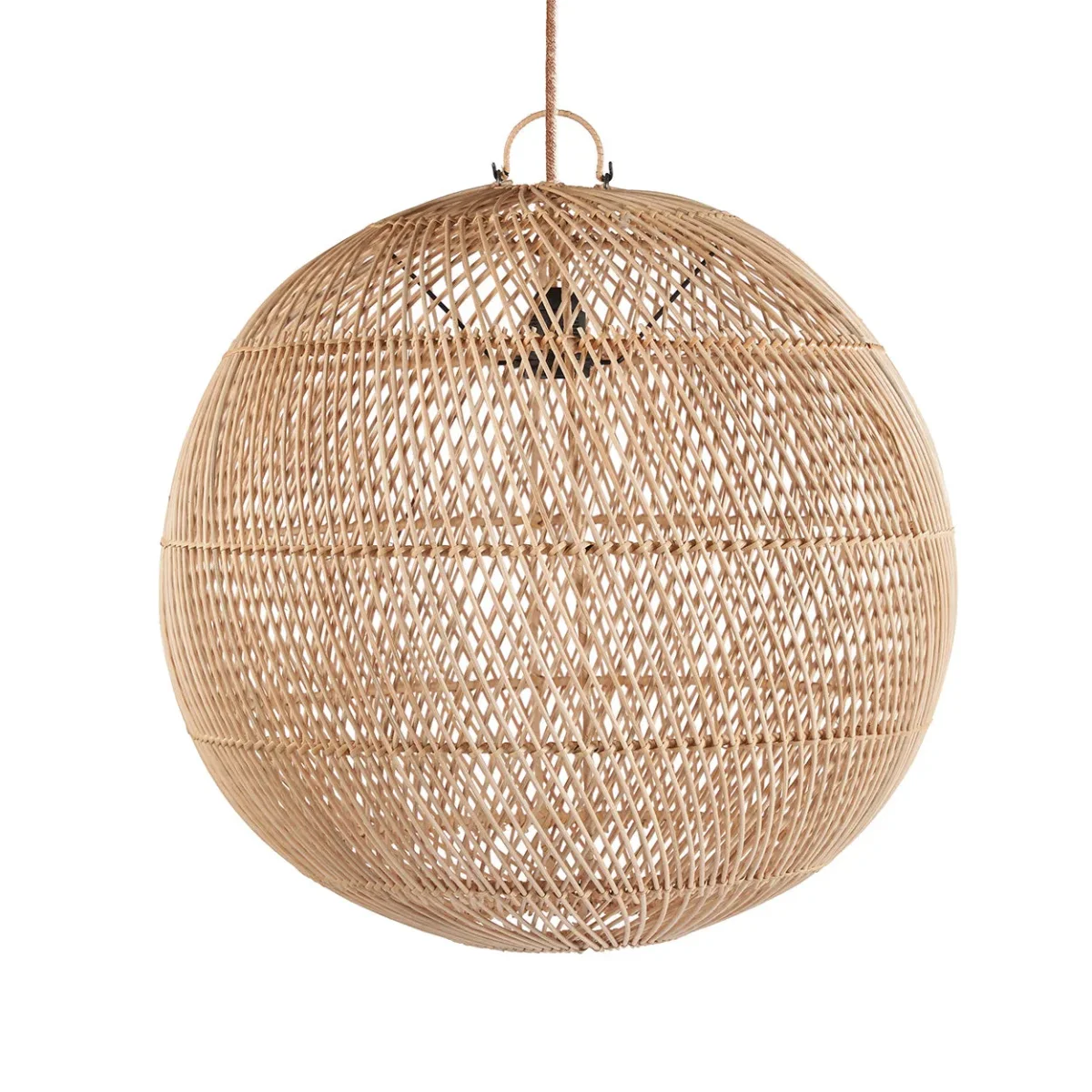 Lámpara de techo esférica de ratán natural 50 cm