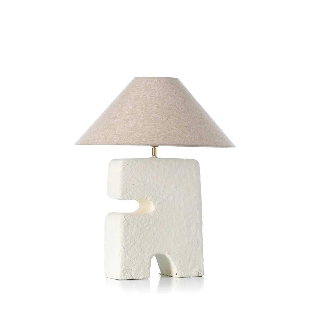Lámpara de mesa de papel maché blanca talla L 55 cm