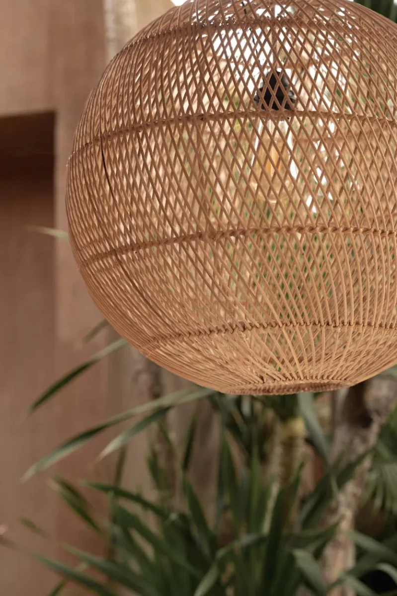 Lámpara de techo esférica de ratán natural 50 cm - Imagen 4