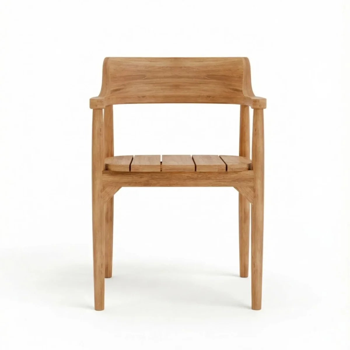 Silla de comedor con brazos de madera de teca natural 80 cm - Imagen 4