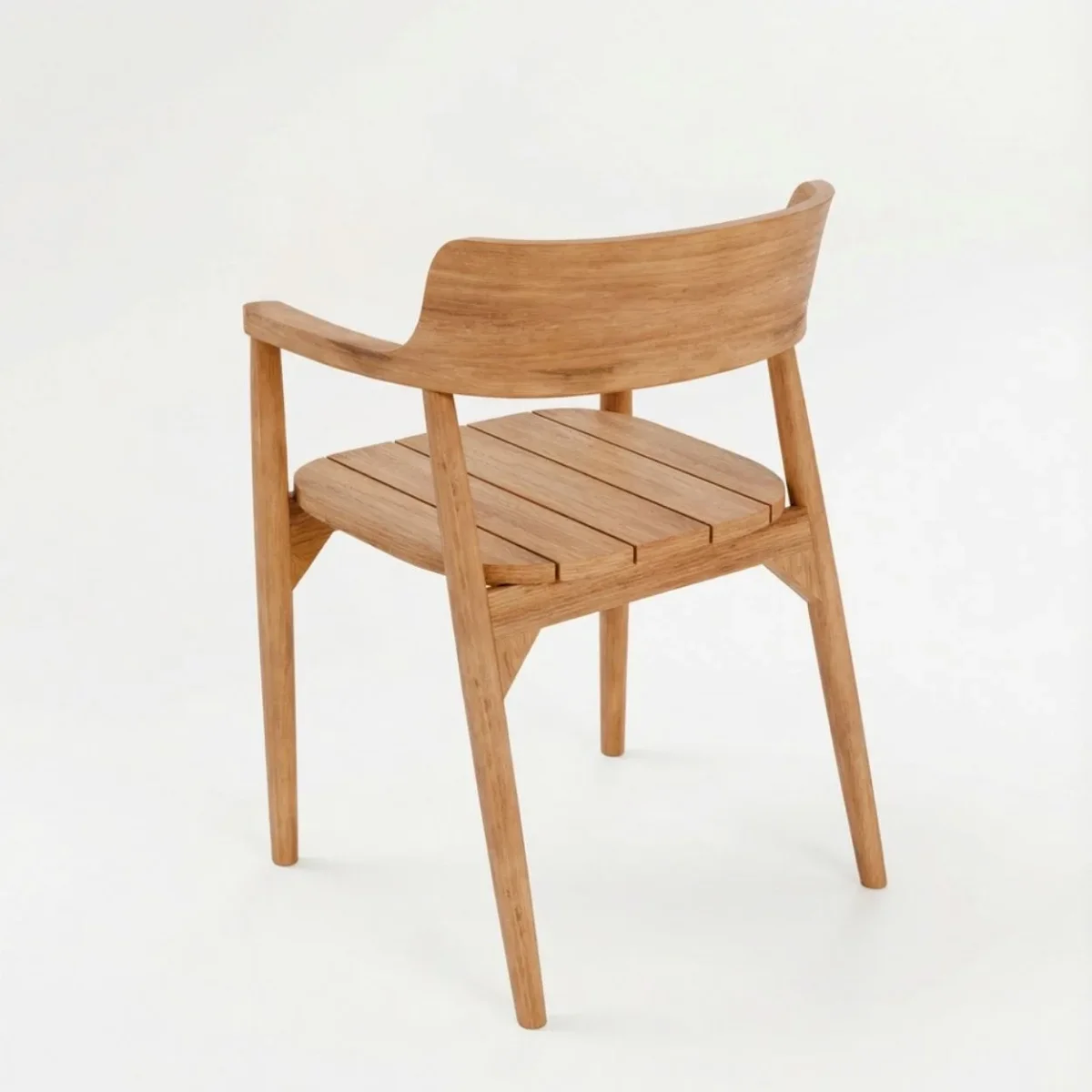Silla de comedor con brazos de madera de teca natural 80 cm - Imagen 5