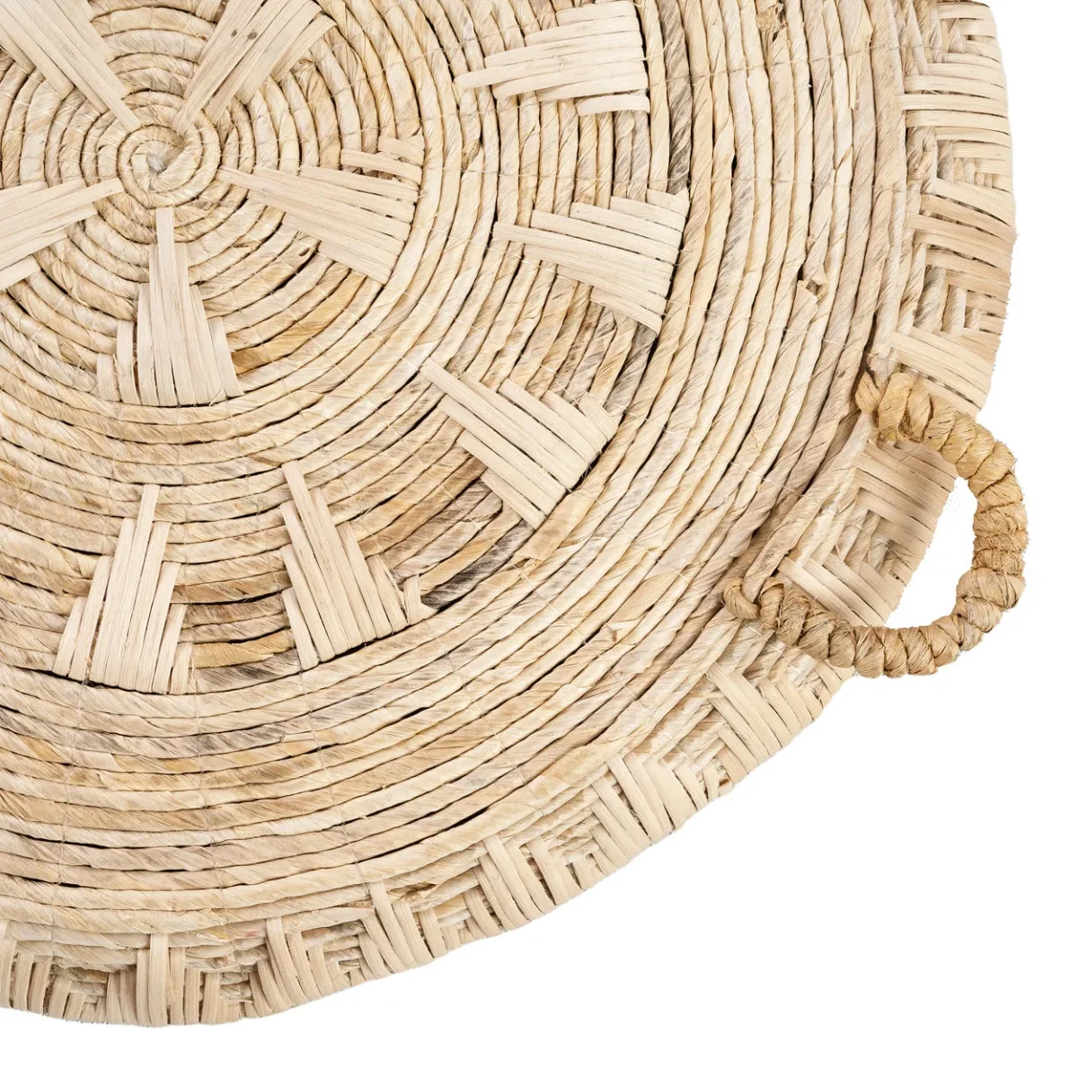 Decoración de pared redonda de hoja de banano y ratán natural Ø 60 cm - Imagen 7