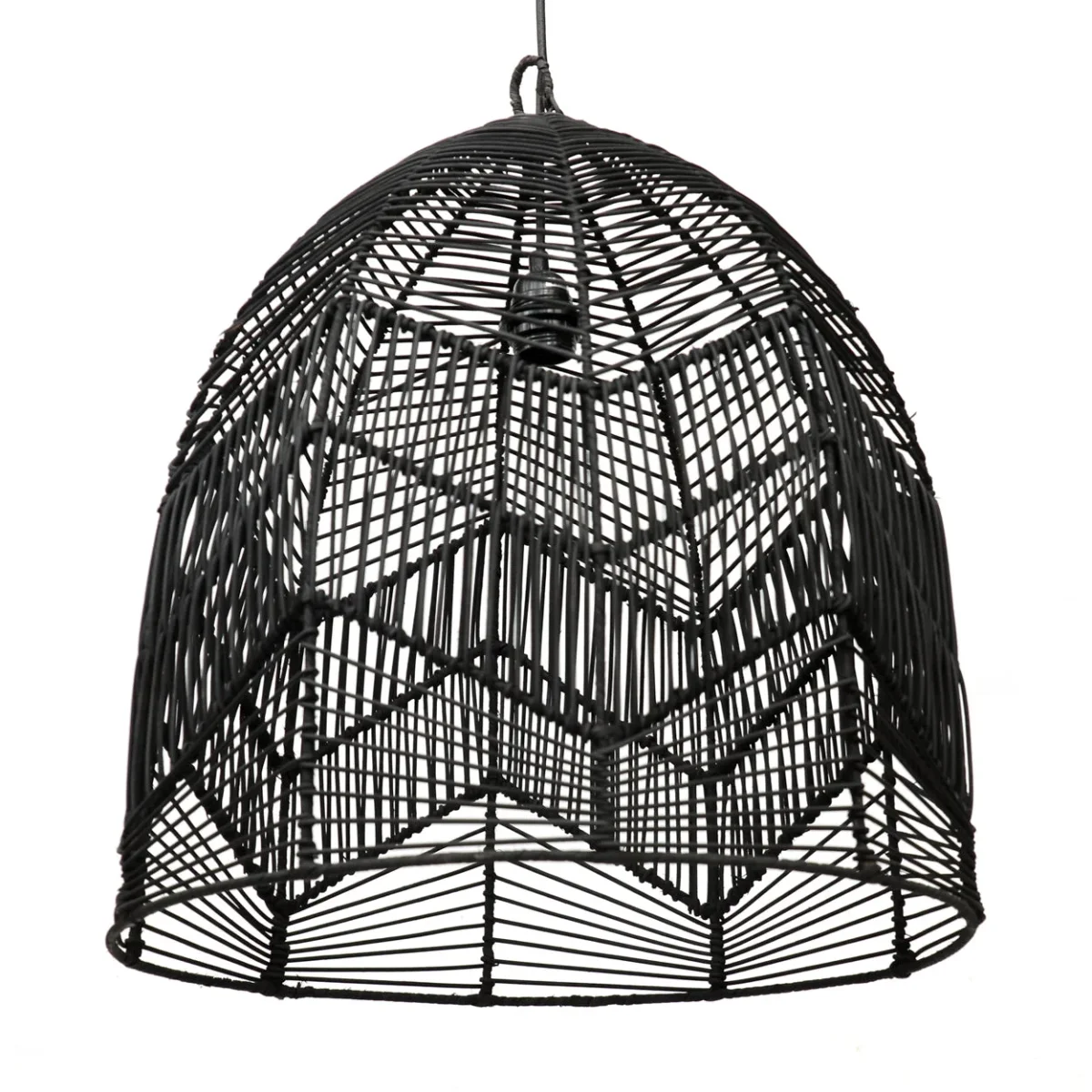 Lámpara de techo de ratán negro 50 cm - Imagen 8