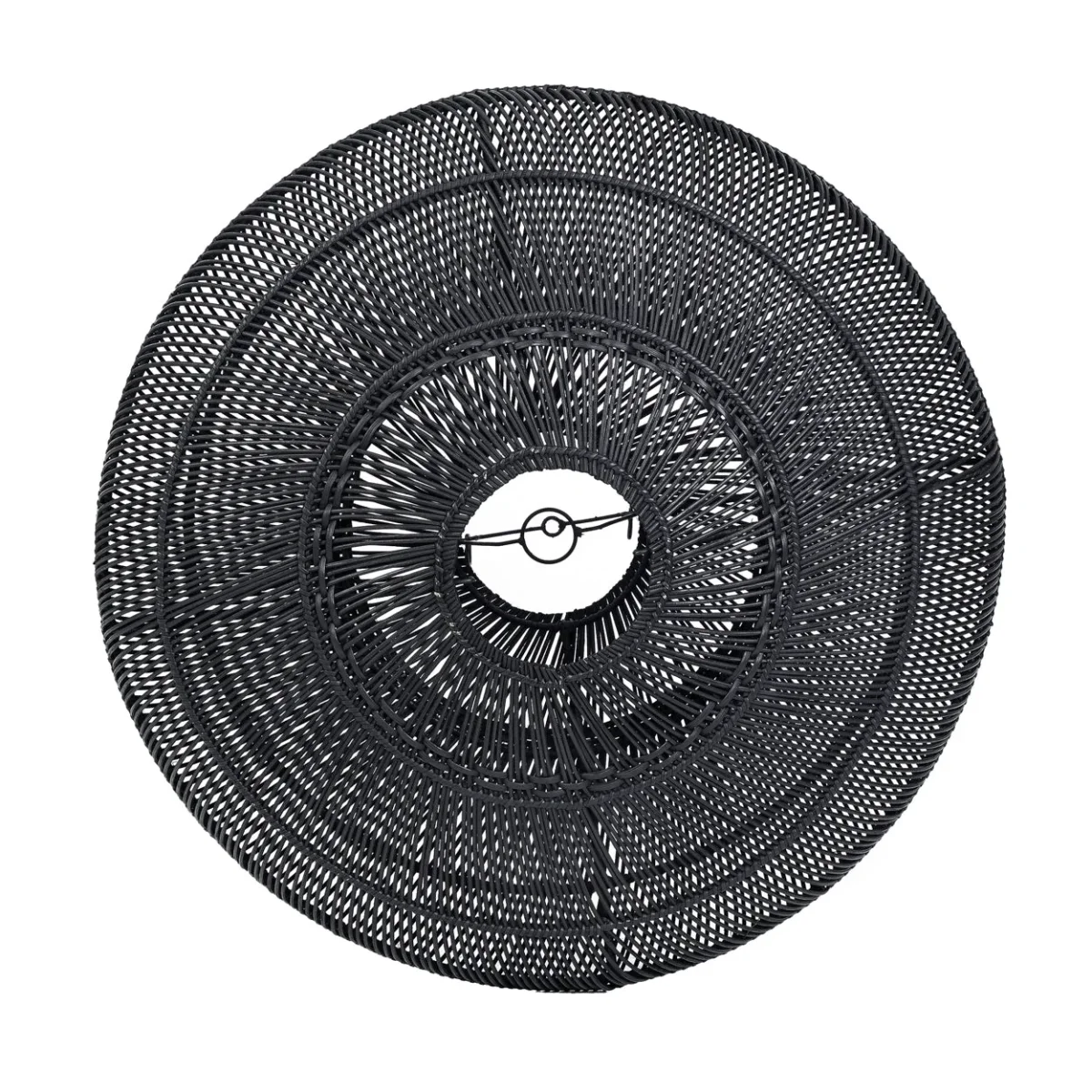 Lámpara de techo con forma de macaron de ratán negro 75 cm - Imagen 6