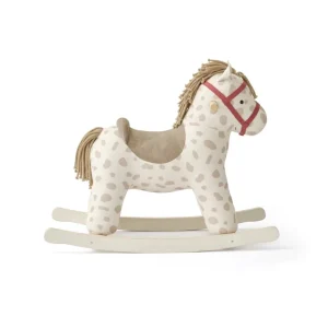 Caballo balancín blanco con manchas beige  Dotty