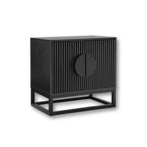 Buró Modelo Elio – Negro, 2 Puertas con Lambrín| 60×40×59 cm