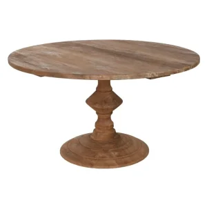 Mesa redonda de comedor de teca reciclada 140cm