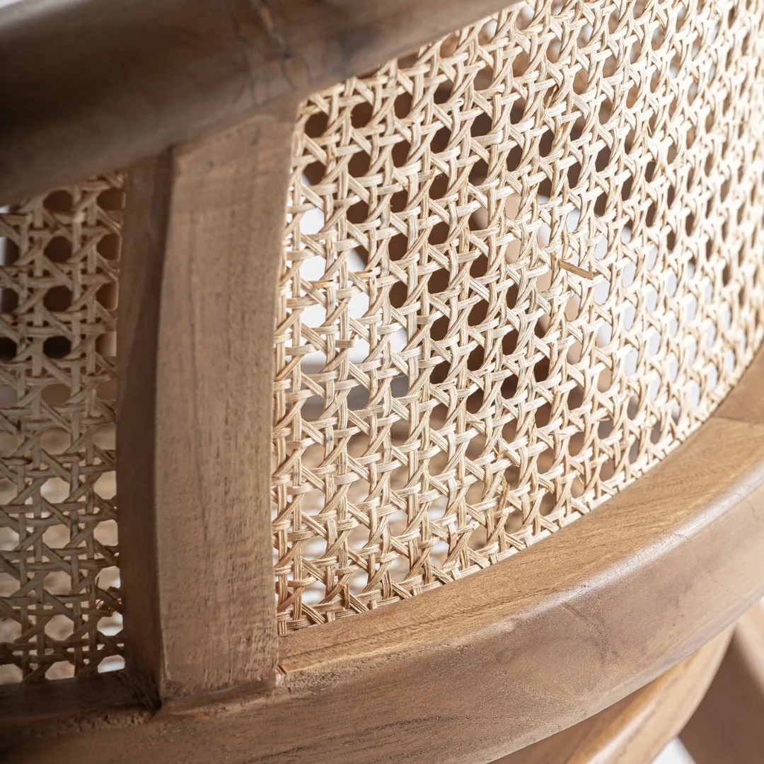 Silla de madera de teca y raíz Eane - Imagen 7