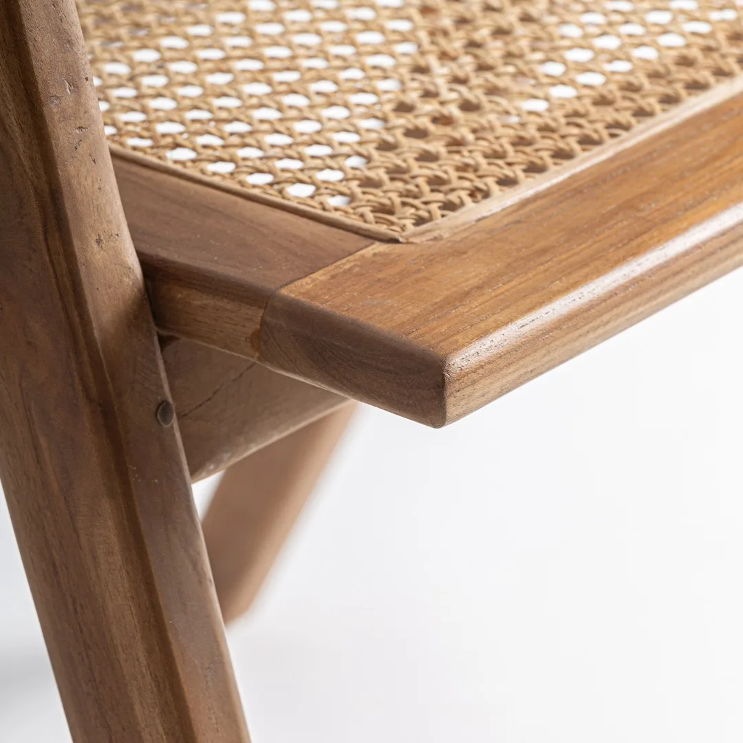 Silla de madera de teca y raíz Eane - Imagen 8