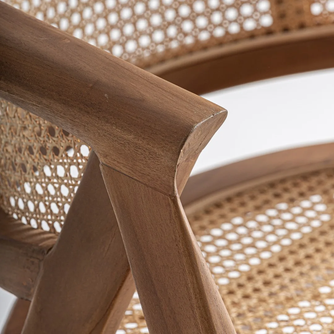 Silla de madera de teca y raíz Eane - Imagen 9