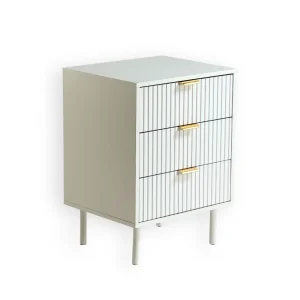 Buró Modelo Milo de Madera – Blanco, 3 Cajones | 48×40×65 cm