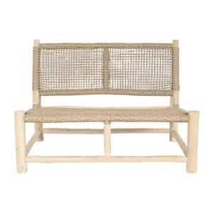 Sillón de teca y fibra natural 120X81X84